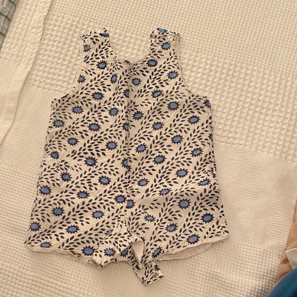 Floral Blue and White Toddler Jon Jon